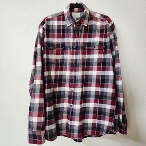 Jachs Men's Heavyweight Brawny Flannel Shirt in Red Black and White Plaid